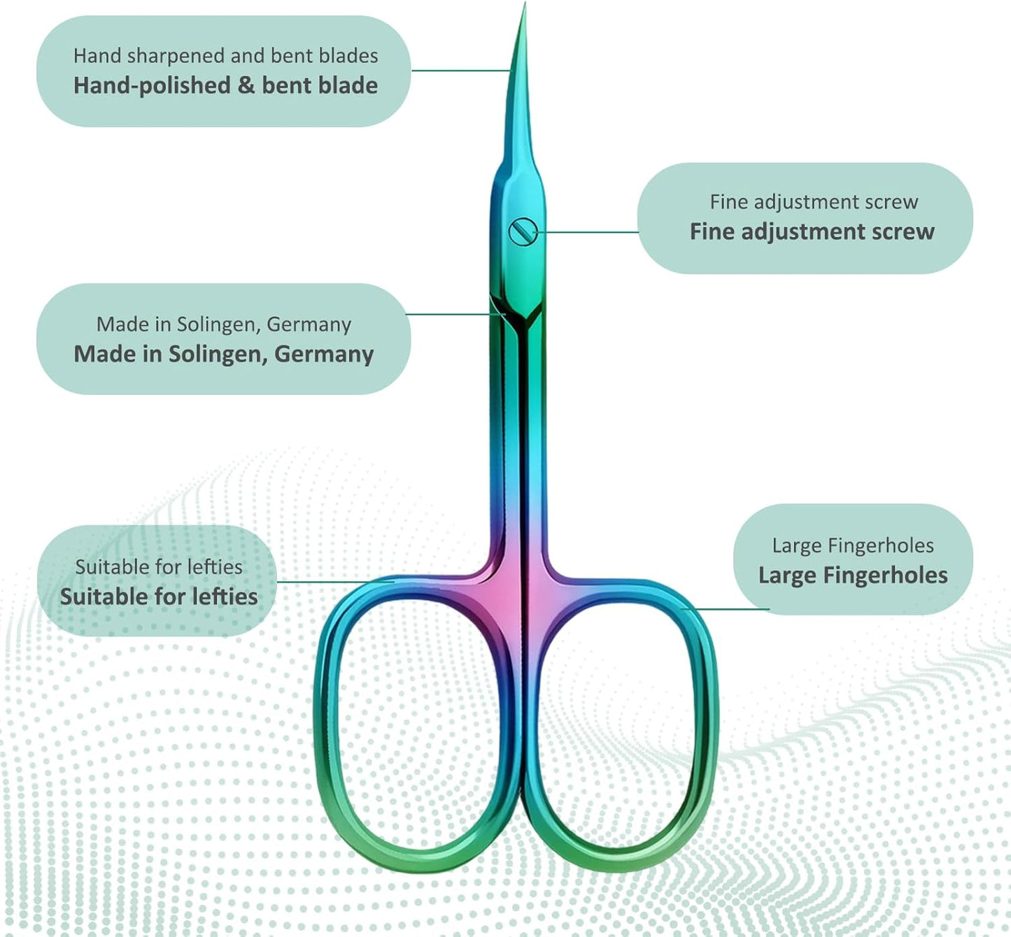 Nail Cuticle Scissors 2Pcs small scissors Stainless Steel Cuticle skin tag scissors Extra Fine Curved Color Manicure Scissors Nail Scissors Suitable for Eyebrows Eyelashes And Nail Trimming