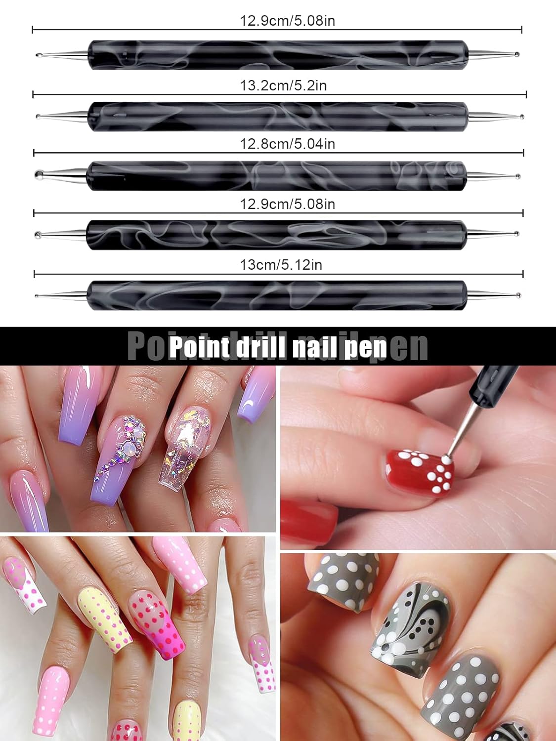 TOROKOM 19Pcs Acrylic Nail Brush Set, Nail Brushes for Nail Art Pen Nail Art Tools for Acrylic Application incl 7Pcs Gel Nail Polish Brush,6Pcs Nail Design Brush,5Pcs Dotting Pen,1Pc Nail Dust Brush