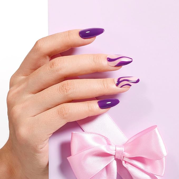 Gellen Purple Gel Nail Polish, 18ml Soak Off High Glossy Gel Polish for Nails, Need Cured Under UV light for Salon at Home DIY