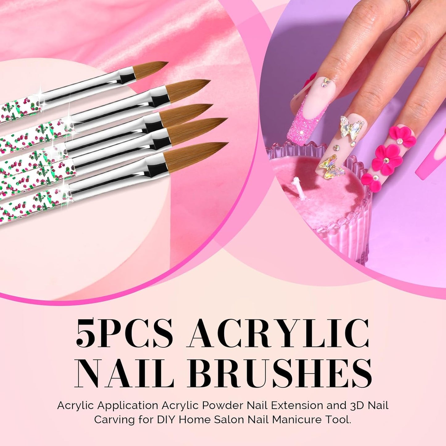 MelodySusie 31Pcs Nail Art Brushes Nail Art Tool Set,Nail Dotting Tools Striping Nail Art Brushes for Liner Brushes Nail Drawing Pen For Nail Design for Home and Salon Use