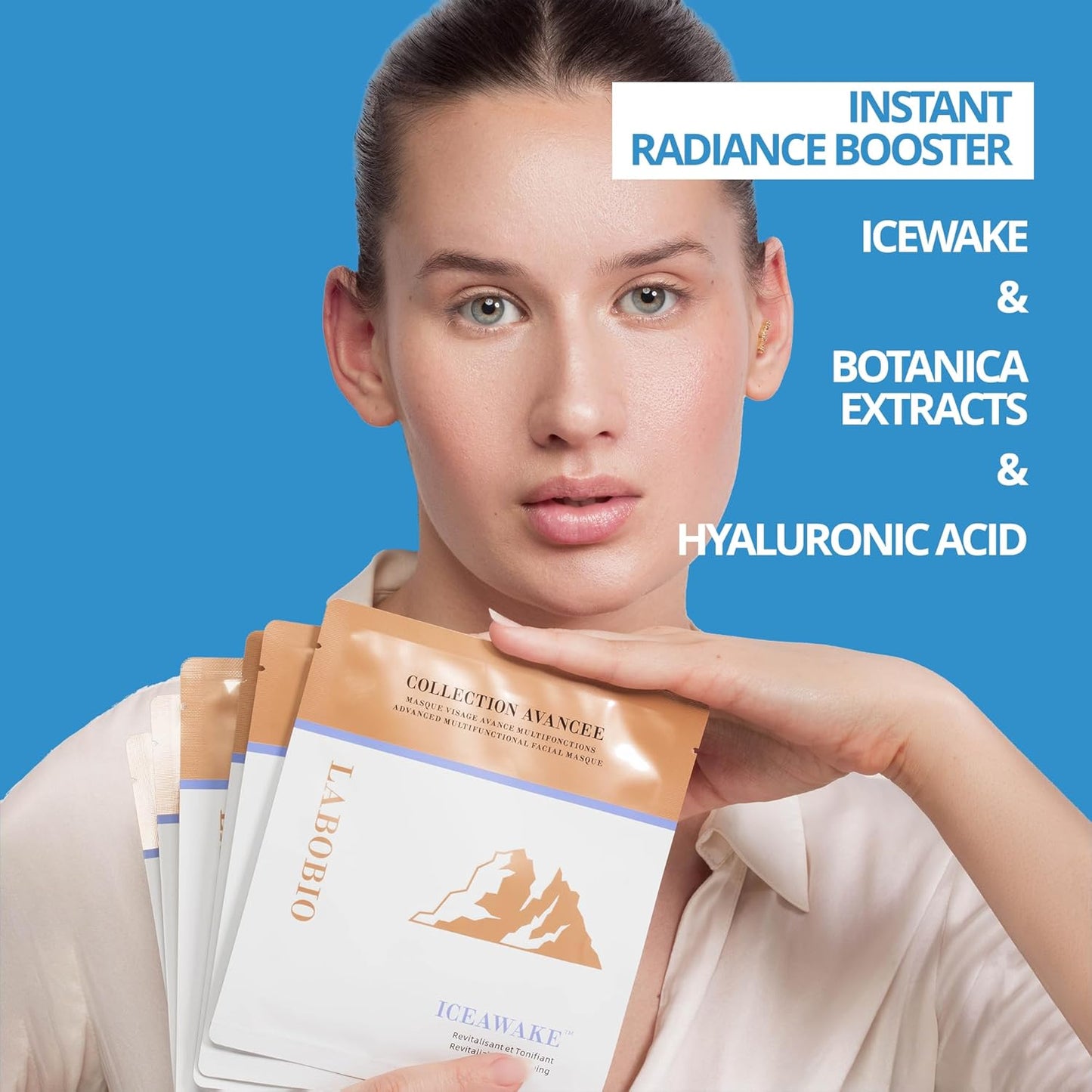 Iceawake Advanced Multifunctional Facial Mask – 6x20ml | Hydrating & Revitalizing Face Mask with Probiotics, Prebiotics, Natural Extracts – Skin Microbiome Care – All Skin Types