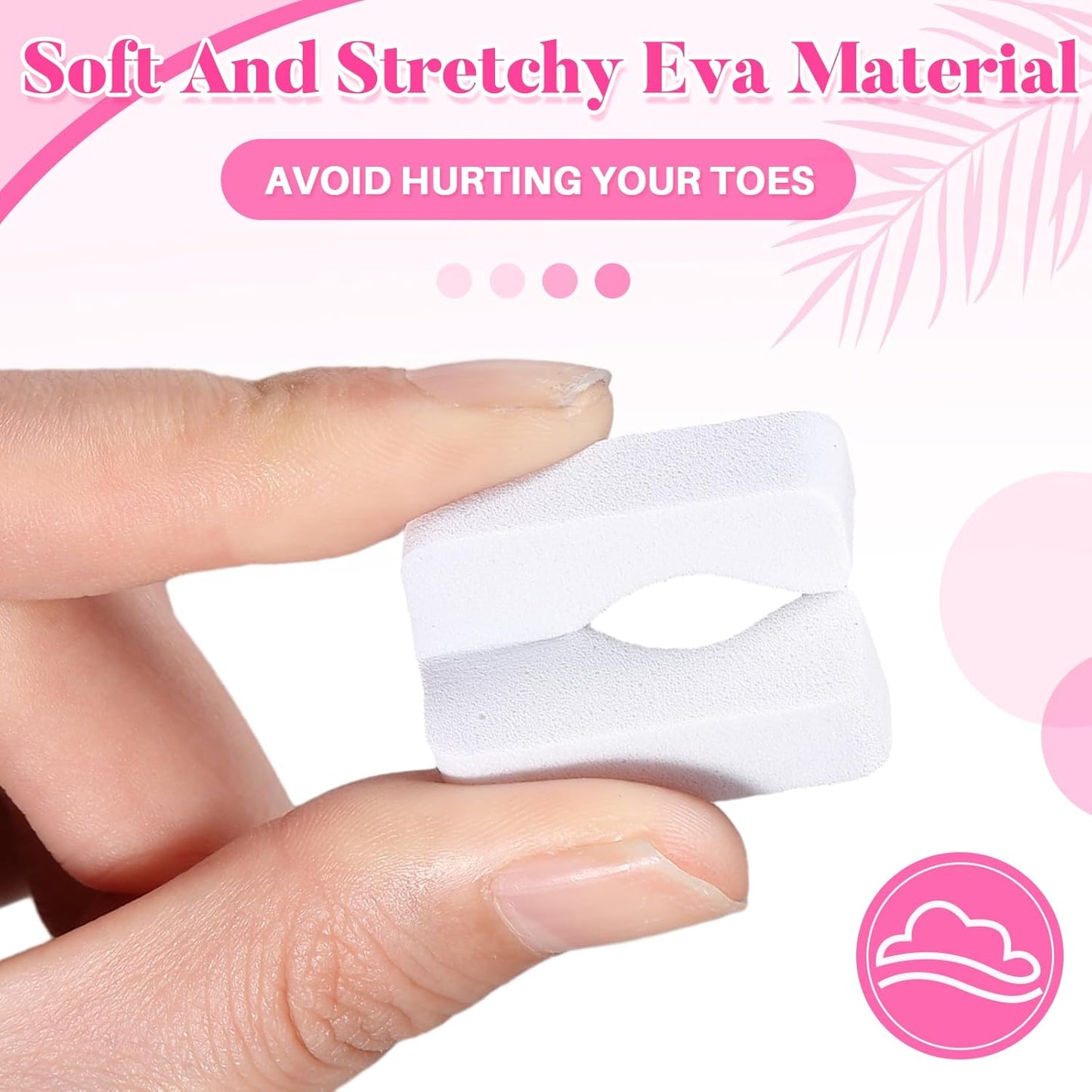 Mumufy 1000 Pcs Individual Toe Separators Bulk Soft Foam Comfortable Pedicure Toe Separators Dividers for Women Men Art Manicure Feet Nail Polish Painting Spa(White)