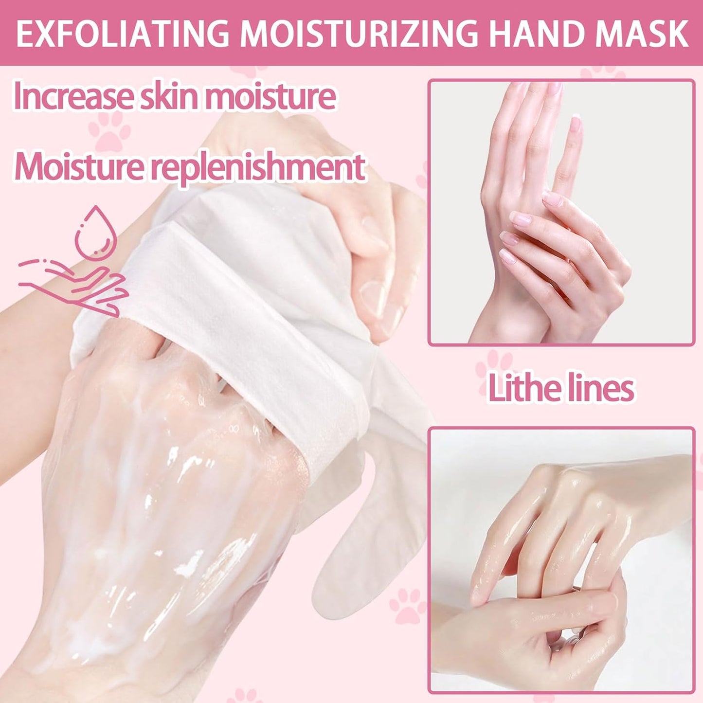 6PCS Hand Masks,Hydrating Hand Masks Moisturizing Gloves Overnight for Dry Cracked Hands,Daily Hand Care Hand Masks Gift Set for Women and Men K