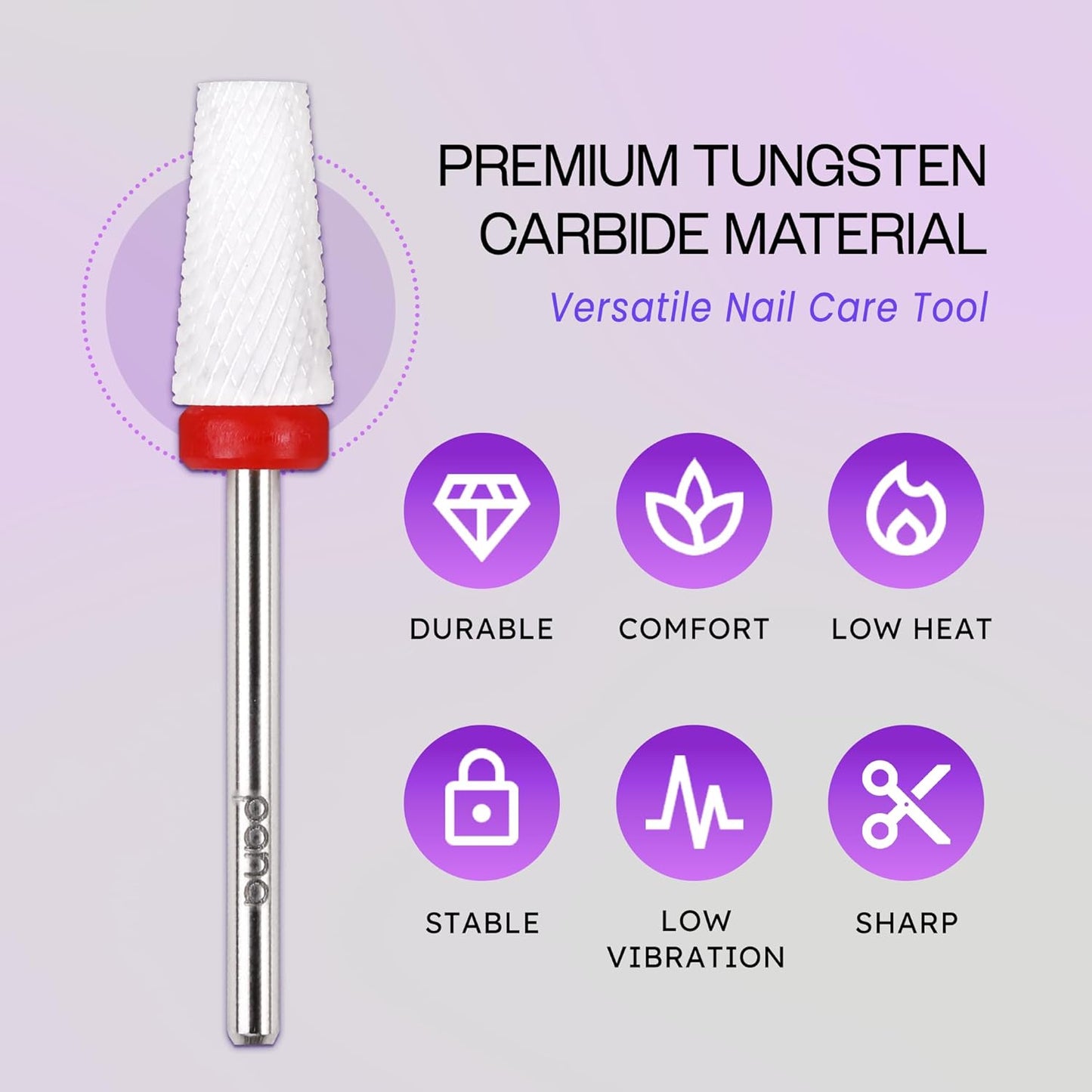 PANA Tapered Barrel Ceramic Bit 3/32" Shank Size - (Ceramic, Fine Grit) - Nail Drill Bit Removes Acrylic or Hard Gel from Nails for Manicure Pedicure Salon Professional or Beginner
