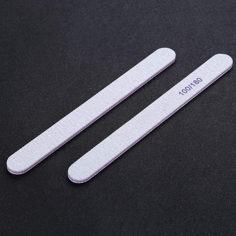 BTYMS 75Pcs Nail Files 100/180 Grit Emery Boards Double Sided Nail Buffers for Natural Nails and Acrylic Nails