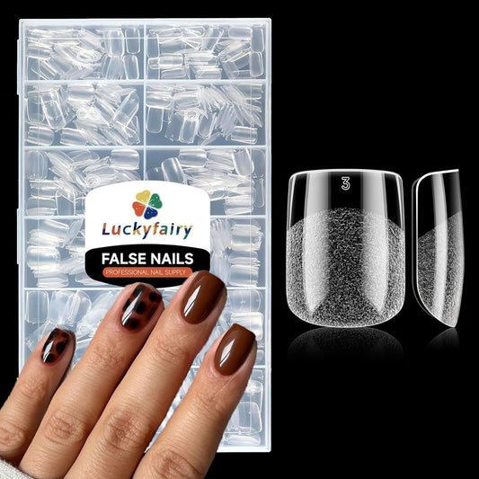 Square Nail Tips: 504pcs Soft Gel Extra Short Press on Nails, 12 Sizes XS Full Cover Clear XXS Extra Small Square Gel Nail Tips for Nail Extension DIY Home