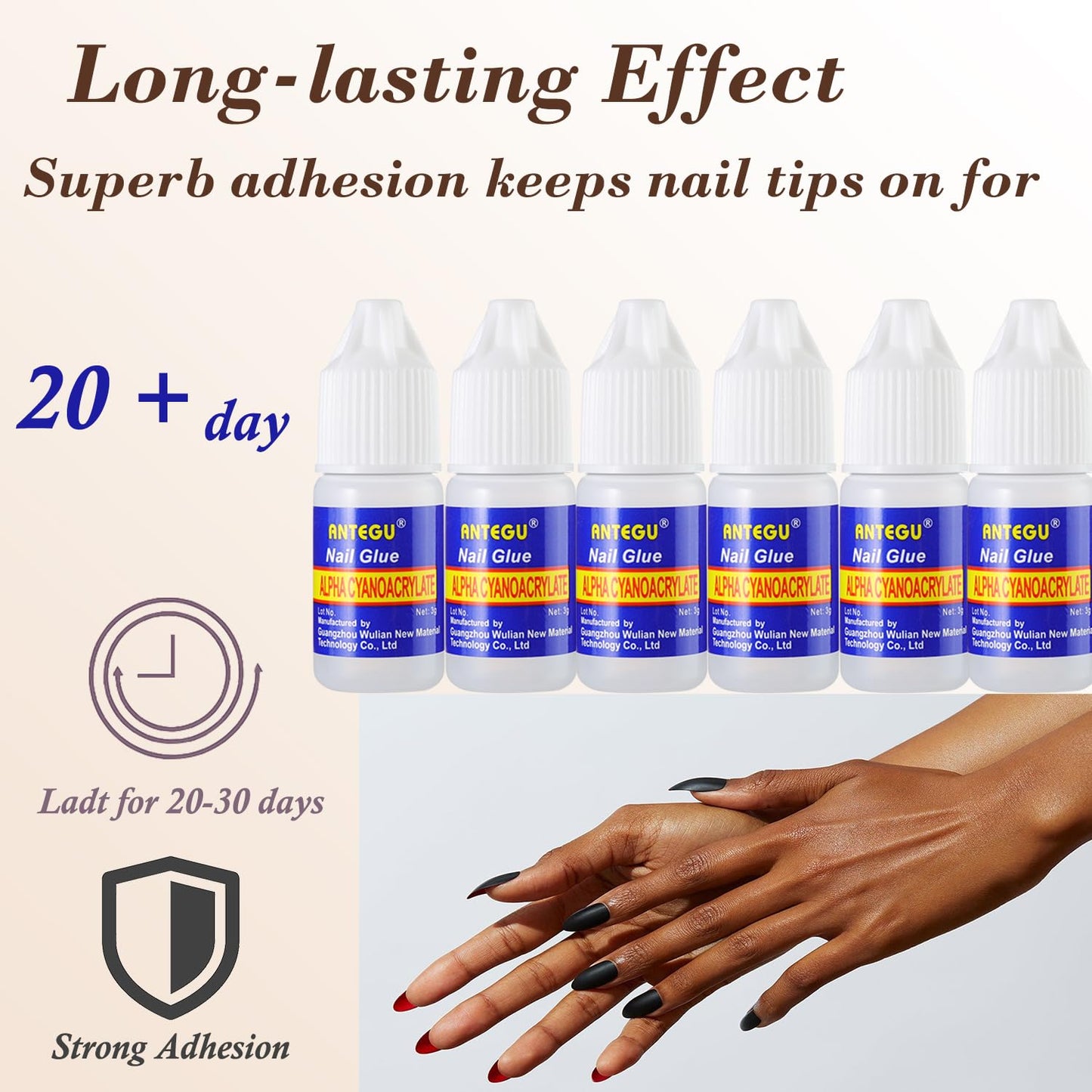 Nail Glue,Nail Glue for Acrylic Nail Tip 12 Bottles Professional False Nail Glue Extension Tips for Broken Adhesive Super for Press on Adhesive with Glass Files