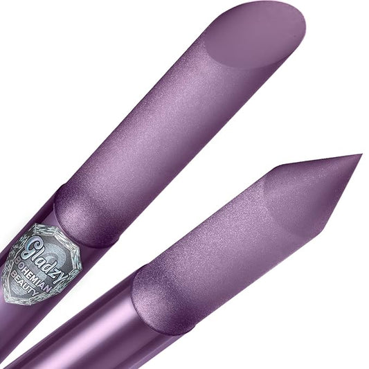 Glass Cuticle Pusher by GLADZY - Manicure Stick, Genuine Czech Quality, Professional Precision Filing Cuticle Remover, Abrasive Surface Never Wears Out