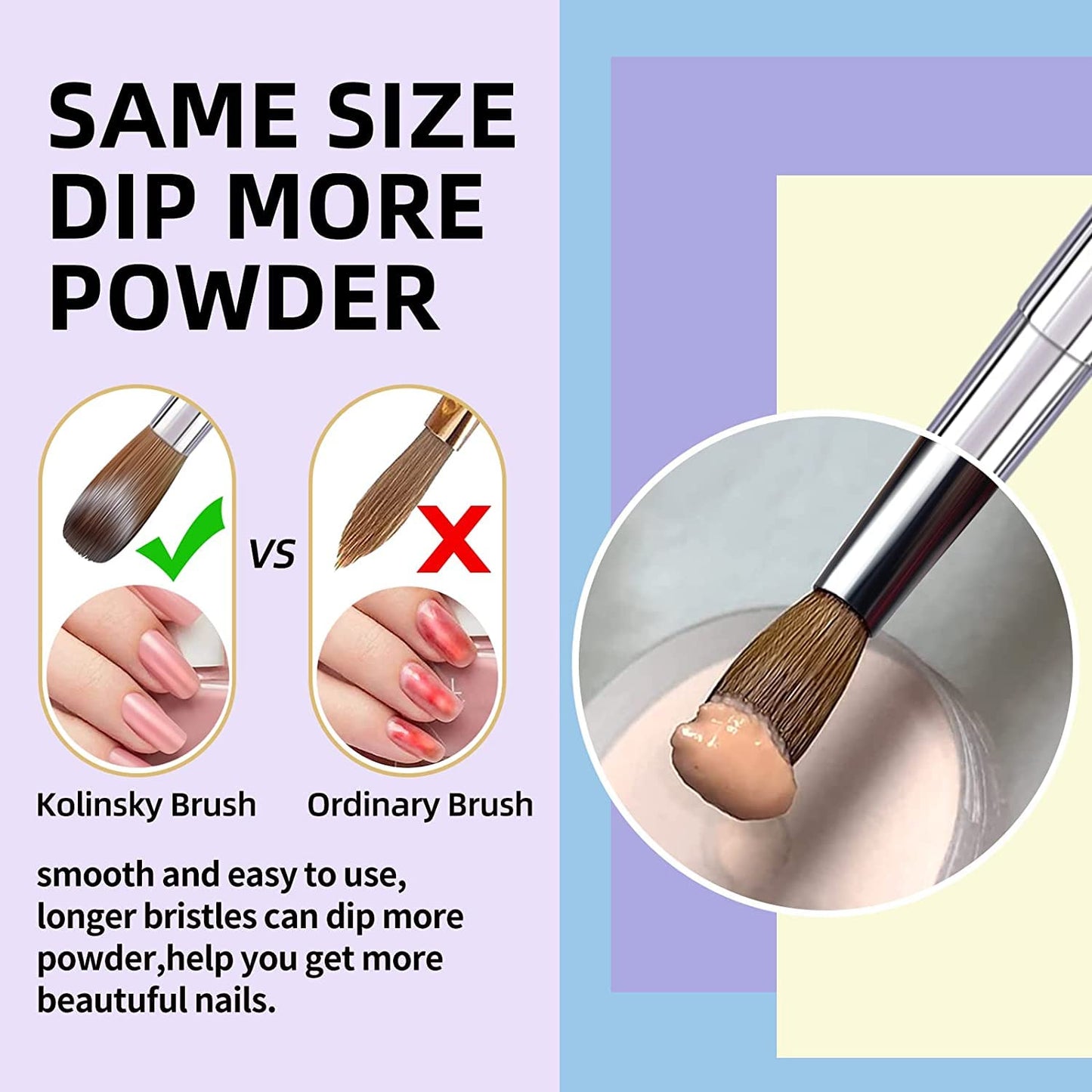 100% Kolinsky Acrylic Nail Brush,3D Nail Brushes for Acrylic Application(Size 8/10/12/14/16/18) Round Shape Pure Handmade, Professional Nail Art Brush Manicure for Women (#10)