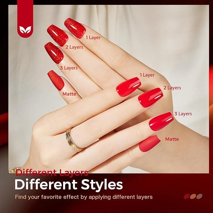 Morovan Nail Polish Set Fingernail: Red Black White Glitter Christmas Bright Nude Gold Nail Polish Kit Shimmer Sparkle Air Quick Dry Nail Pack for Nail Art Manicure 2025 Summer Holiday Gift for Women