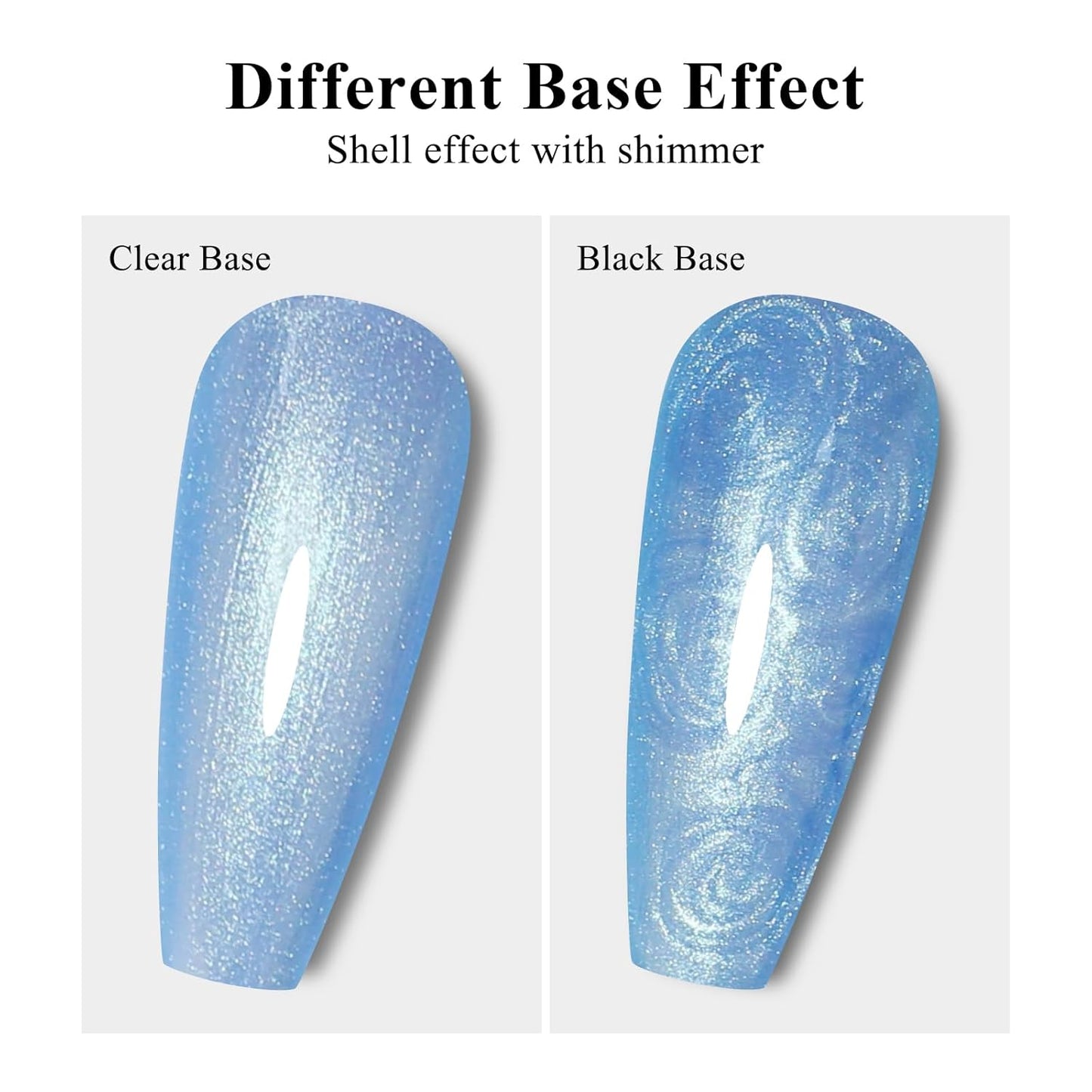 Imtiti Pearl Gel Nail Polish, 0.5 Fl Oz Sky Blue Shell Shimmer Nail Gel Polish Iridescent Glitter Nail Polish Gel Spring Summer Pearlescent Shell Blue Gel Polish Soak Off UV Led For Manicure Salon