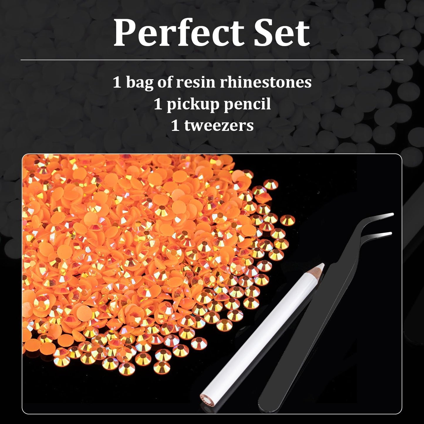 15000pcs 2mm Resin Rhinestones Bulk, Orange AB Flatback Round Jelly Rhinestones Bedazzling Non Hotfix Crystal Gems Large Quantity Wholesale for DIY Crafts Clothes Tumblers Face Makeup Manicure