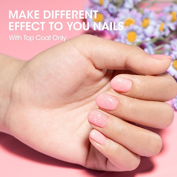 Gellen Baby Pink Gel Nail Polish, 18ml 1092 Glitter Pink Nail Gel Polish U V Light Cure Soak Off Gel for Spring Summer Dating