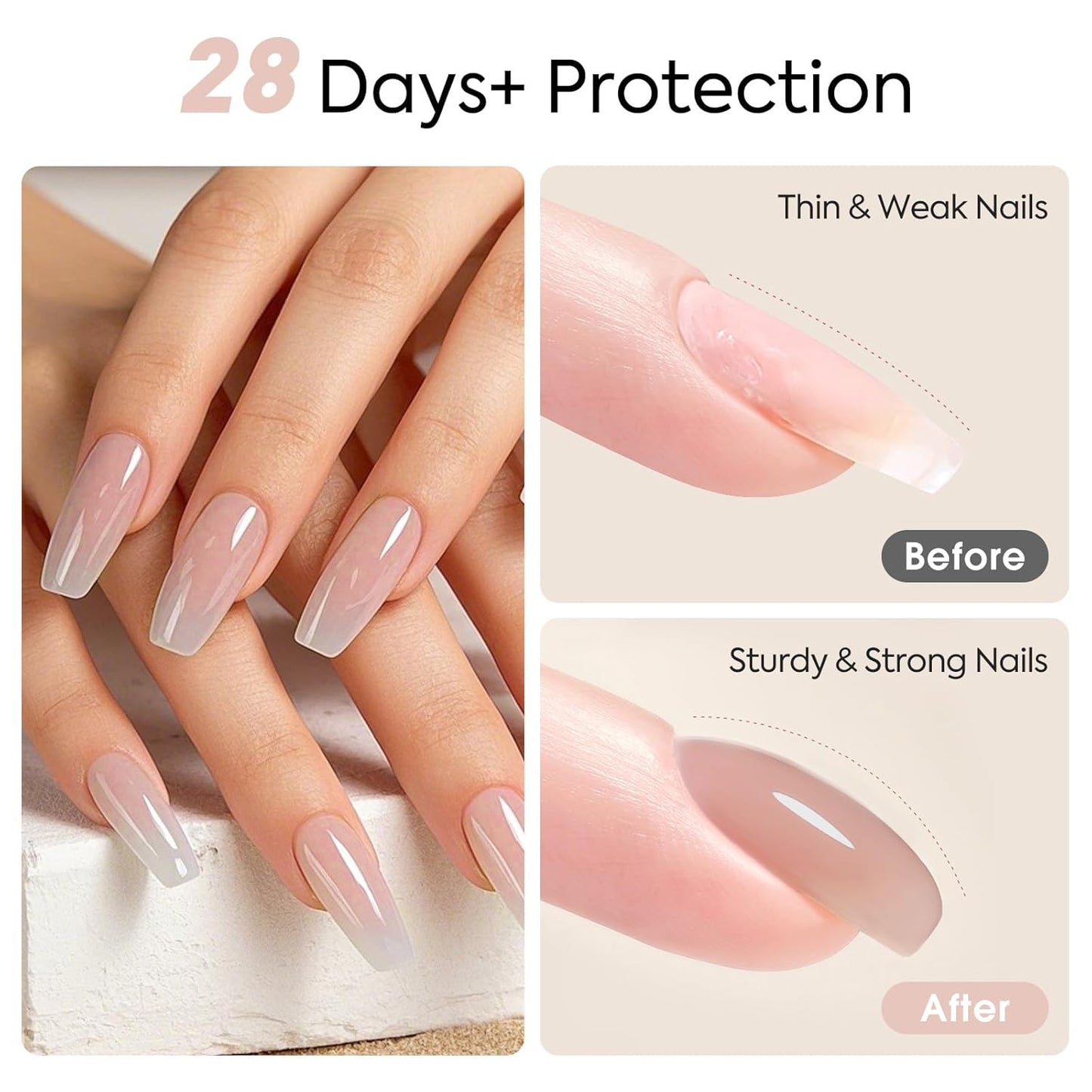 CANNI Quick Nail Builder Gel for Nails – 9ML Nude Soak-Off Nail Strengthening Gel for Apex Building DIY UV LED Manicure