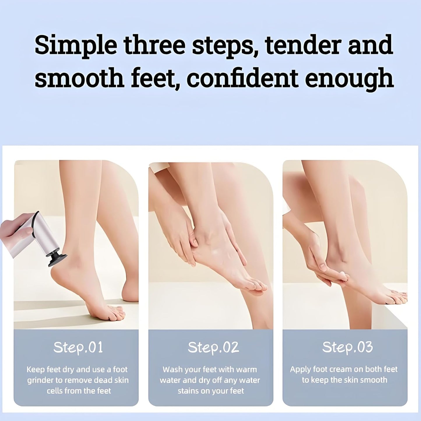 Foldable Electric Foot Callus Remover, Foot Files, 9-Speed Foot Sander Pedicure Tools for Feet Dead Skin with Sandpaper Disk and Nail Care（Rose Gold）