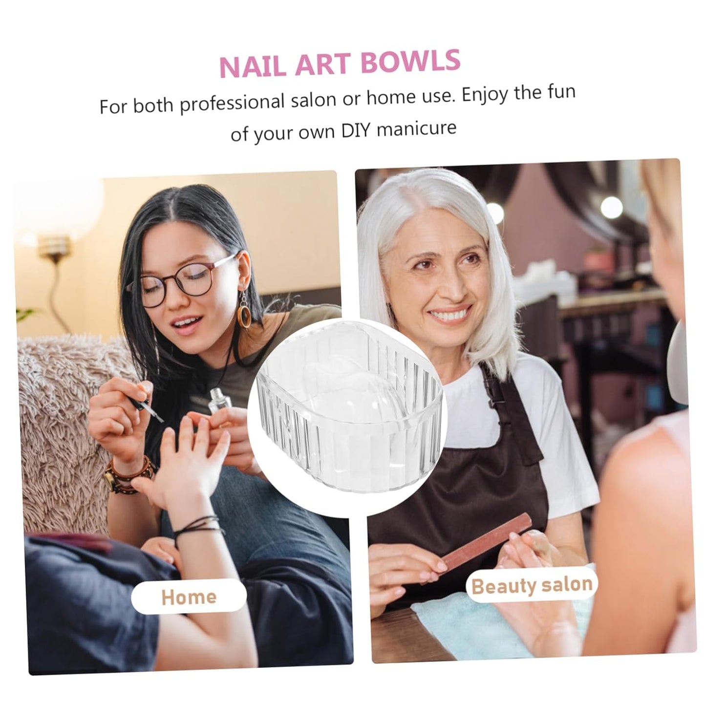 SAFIGLE Manicure Bowl Set Nail Soak off Basin Soften Cuticles Nail Tips Soaking Bowl Artistic