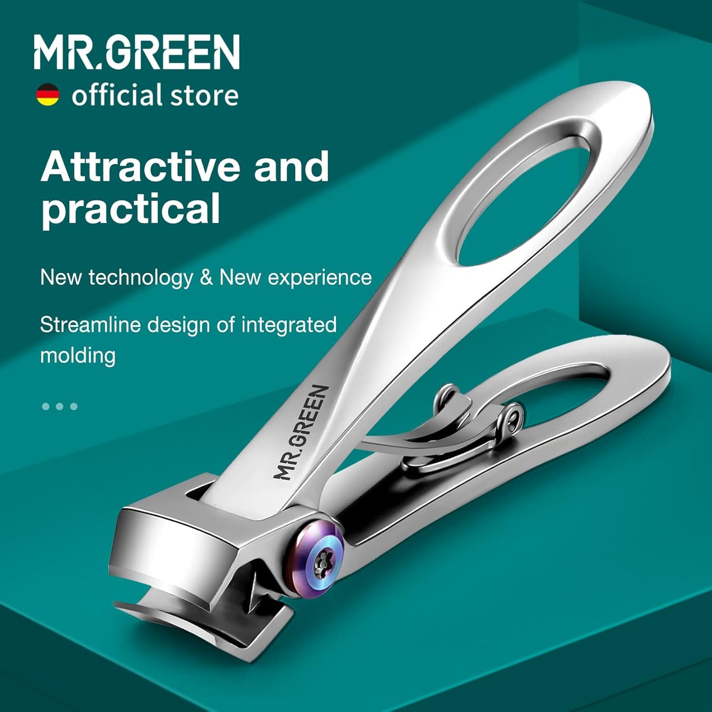 MR.GREEN Nail Clippers Wide Jaw Opening Stainless Steel Fingernail Clipper Thick Hard Toenail Cutter Manicure Scissors Tools (Nail Clipper (Medium)+Nail File)