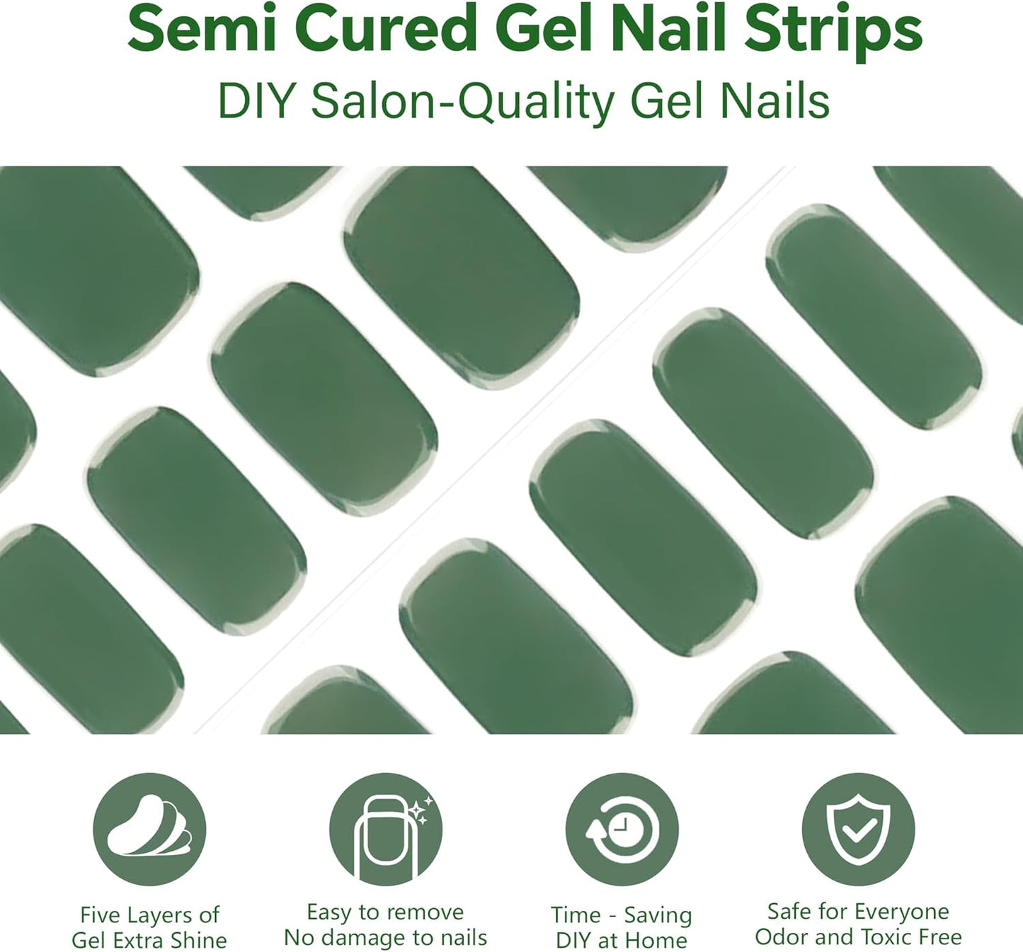 Semi Cured Gel Nail Strips-Office Professional Nails,Sweat-Resistant Adhesive,Minimalist Designs,Confidence Boost Works with Any UV/LED Lamps(Cream Leaf)