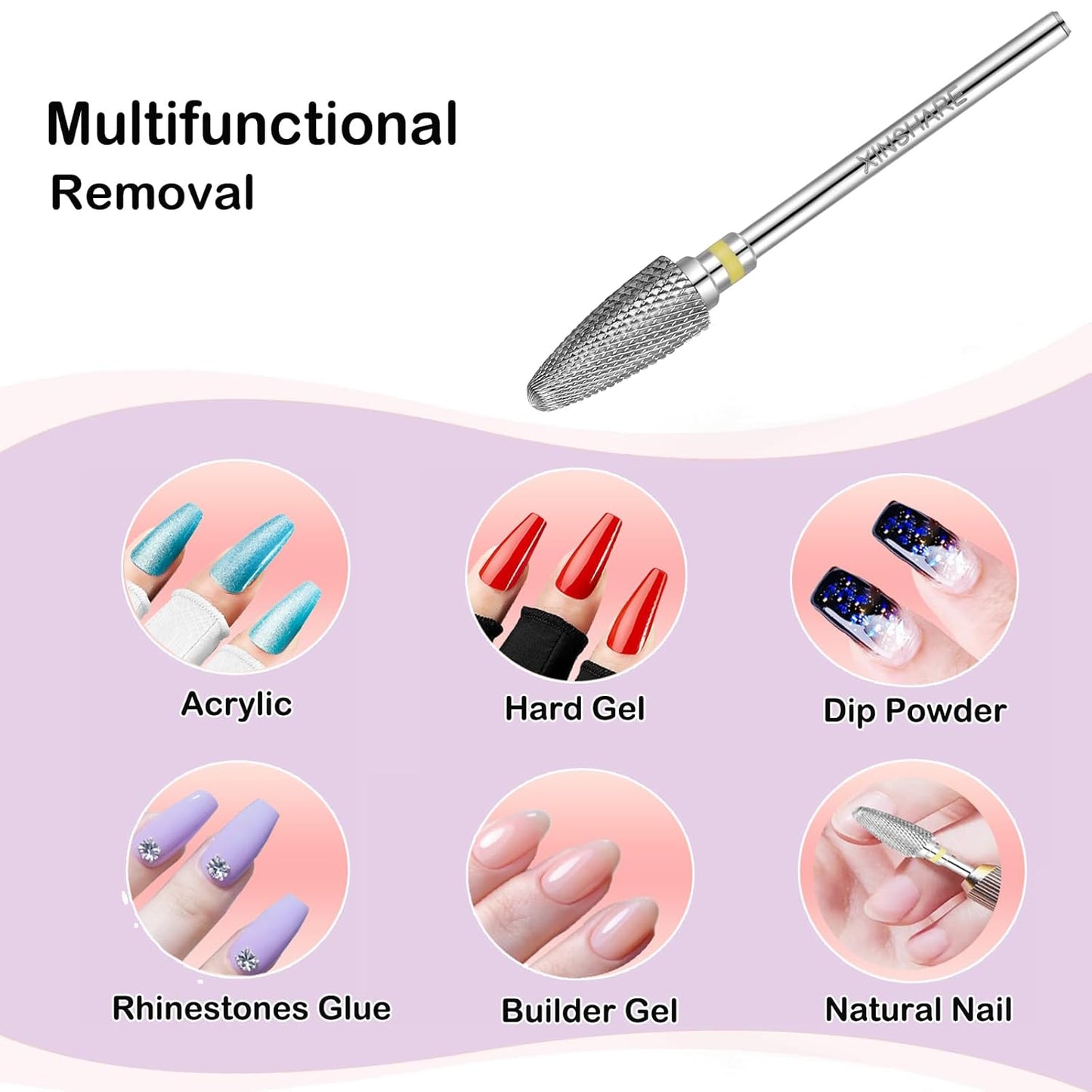 Nail Drill Bits 3/32" Carbide Professional Safety Tungsten Nail File Cone Drill Bit for Acrylic Nail Gel Cuticle cleaner Manicure Pedicure Nail Polishing, Beginner Salon, Extra Fine