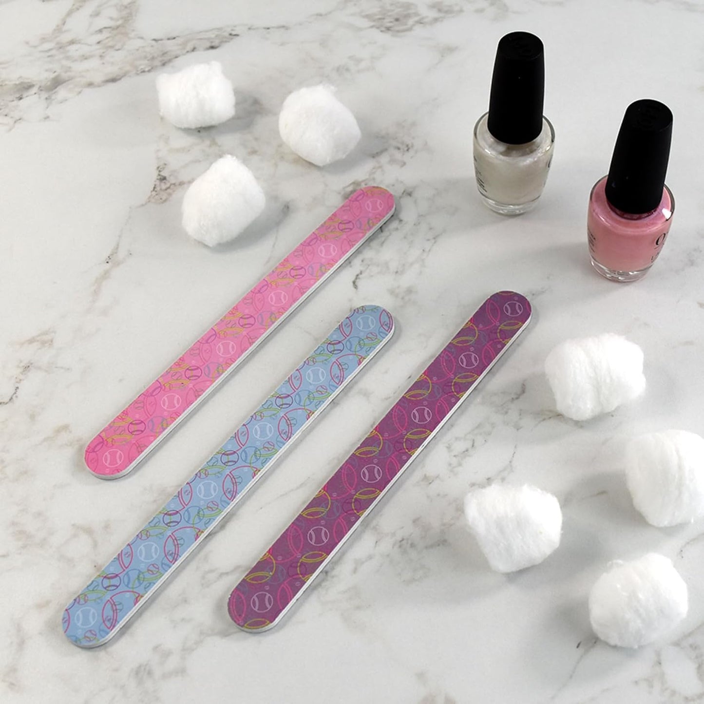 Racquet Inc. - Tennis Nail File 3-Pack - Double-Sided Emery Board for Nail Care, Manicure & Pedicure, Professional Nail Buffer & Filer for Smooth, Shaped Nails
