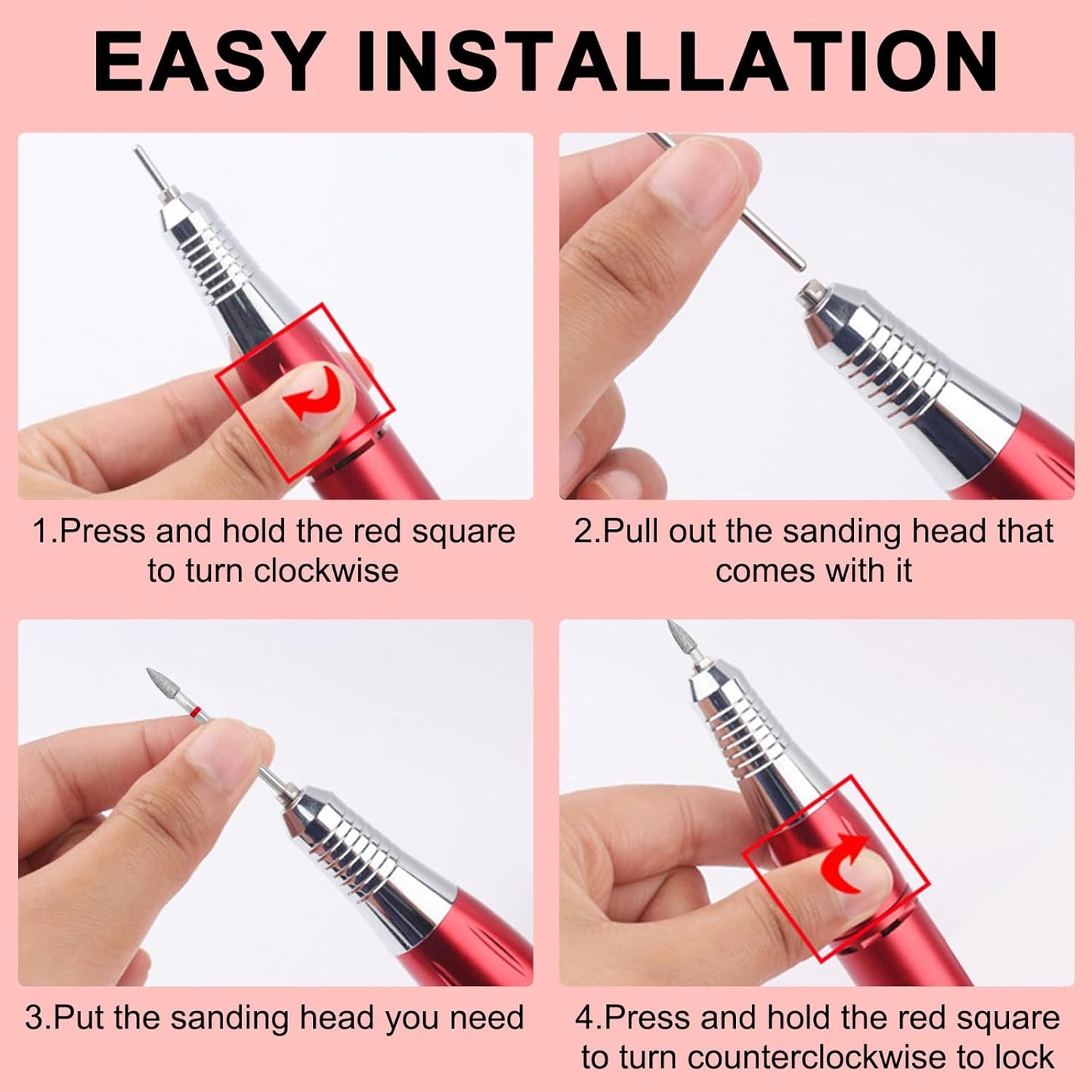 Nail Drill Bits,3/32 Inch Diamond Acrylic Nail Drill Bits with Case,Quartz Pointed Nail Bits for Nails,Cuticle Remover Bits, Manicure Tools (Flame drop, Fine)