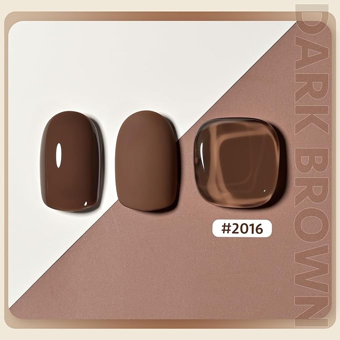 GAOY Brown Gel Nail Polish, 16ml Soak Off Gel Polish, UV Light Cure for Nail Art DIY Manicure at Home, 2016 Dark Brown