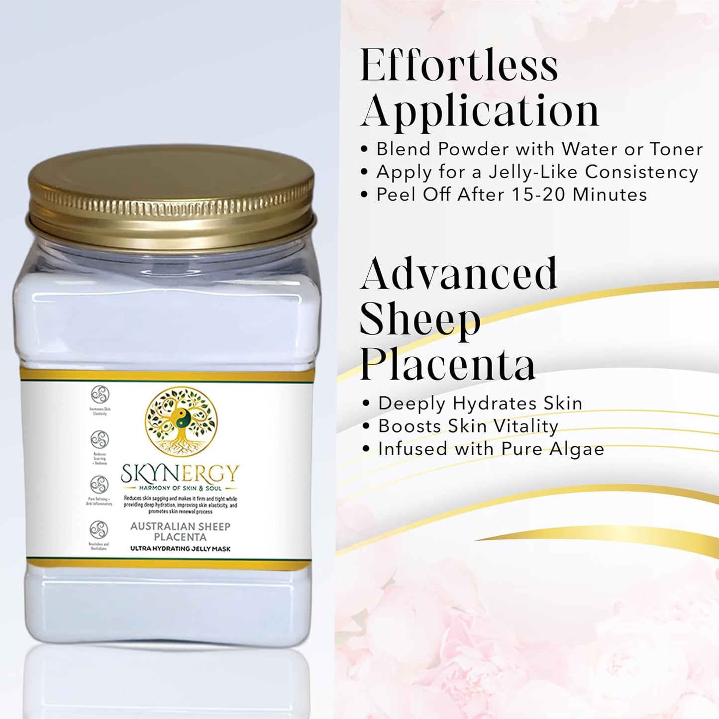 Australian Sheep Placenta Jelly Masks - Professional Grade HydroGlo facials Peel Off Face Mask for Skin Hydration, Radiance, Reduced Fine Lines, and Pigmentation | 12 Applications (30 Fl Oz)