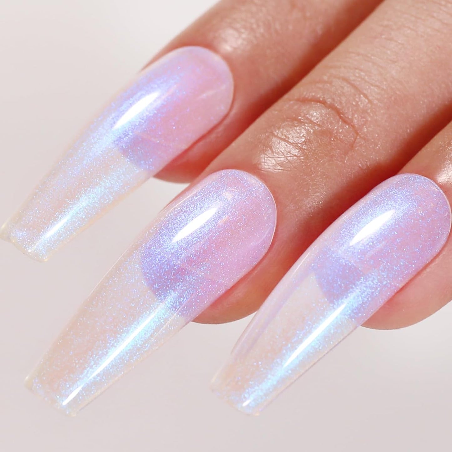 Imtiti Pearl Nail Polish, 0.5 Fl Oz Blue Transparent Shell Shimmer Nail Gel Polish Mermaid Nail Drawing Gel Polish Iridescent Pearlescent Spring Summer Nail Polish Soak Off Led UV