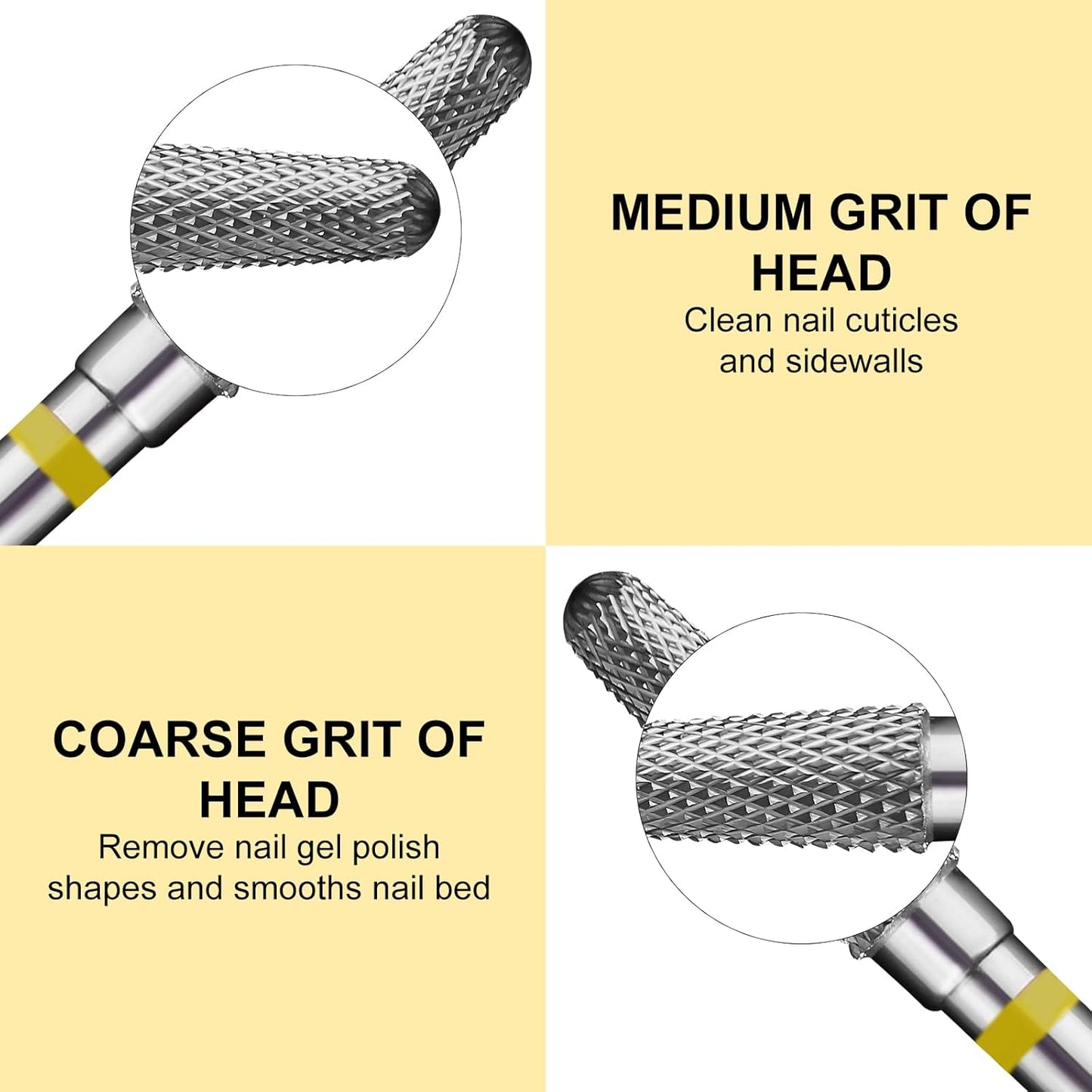 Tapered Nail Drill Bits,Cone Shape Tungsten Carbide Electronic Nail Drill Bit for Acrylic Gel Nails Dual Nail Form Remove,3/32 Inch Nail Bit for E-File Nail Drill(Extra Fine)