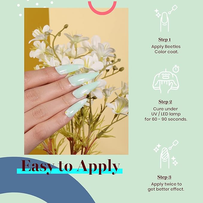 Beetles Mint Green Gel Nail Polish 15ml Green Gel Polish Color Gel Polish Soak off Uv Led Nail Lamp Nail Art Manicure Salon Salon DIY Gel Nail Design