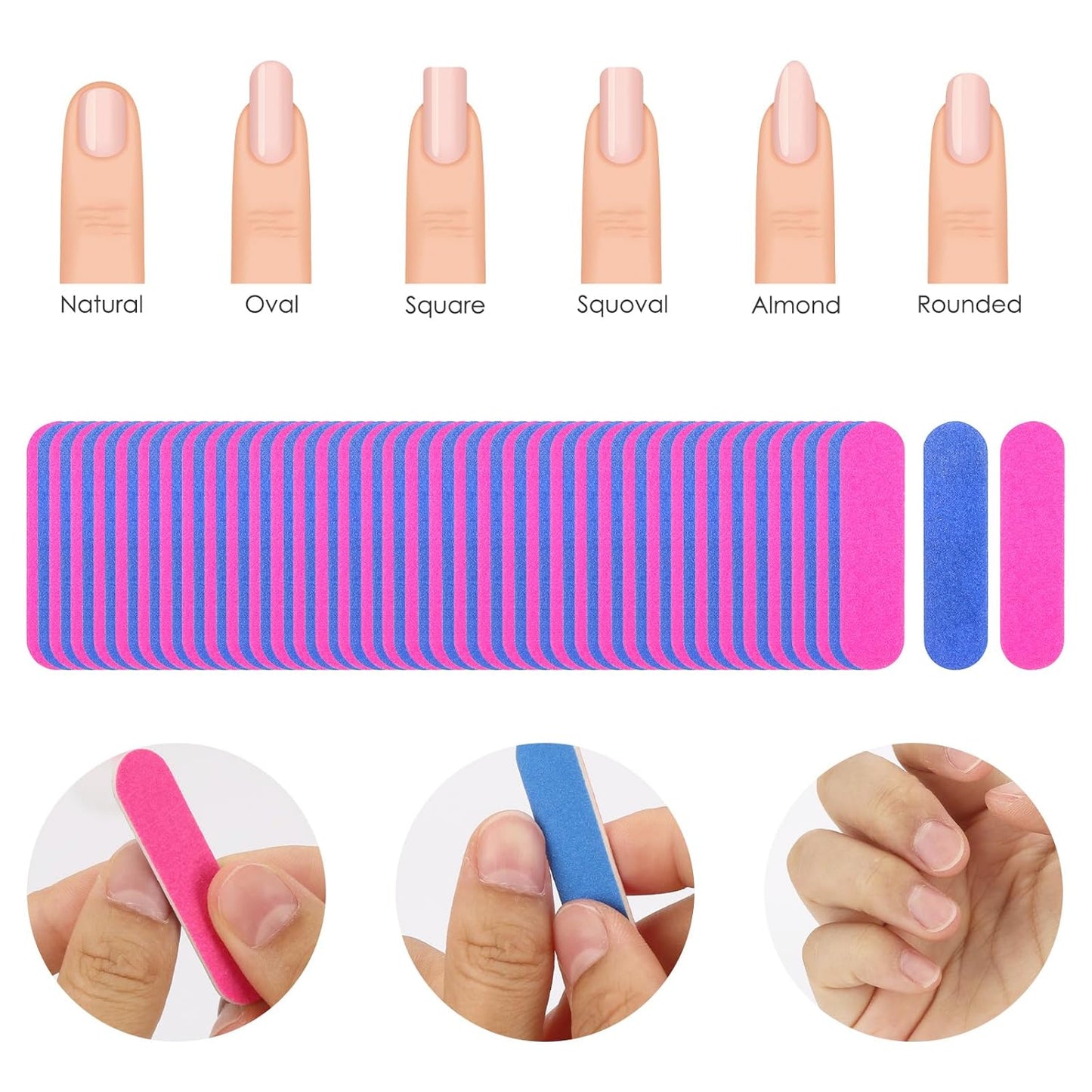 273Pcs Toe Separators Set- Nail Spa Party Tools, Mini Nail Files Buffers Block, Orange Nail Sticks Pedicure Wood Cuticle Pushers