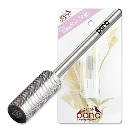 PANA Flat Top Small Barrel 3/32" Shank Size - (Silver, Extra Fine Grit) - Fast remove Acrylic or Hard Gel Nail Drill Bit for Manicure Pedicure Salon Professional or Beginner