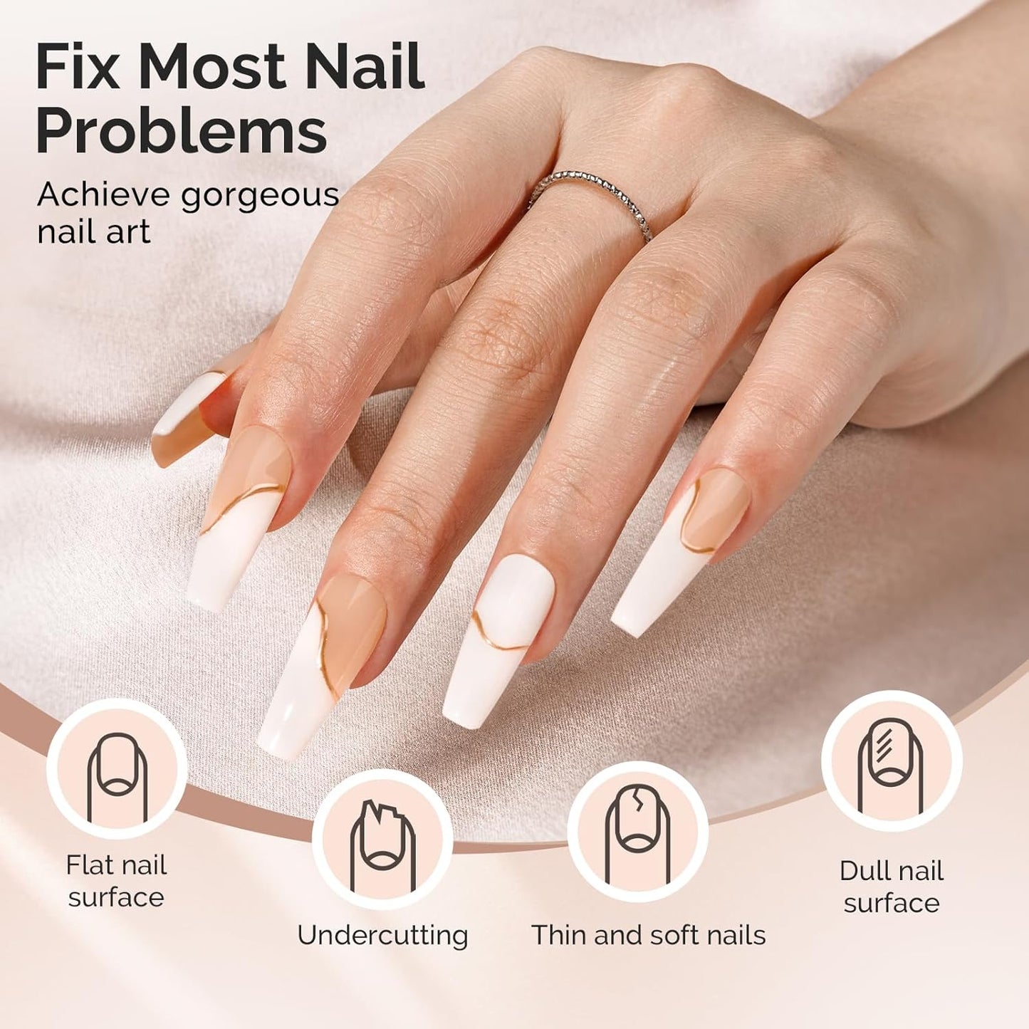 MelodySusie Hema Free Clear Builder Nail Gel for Nails Thickening, Tpo Free, 0.5 Fl Oz, Soak Off UV Extension Gel, Nail Art Design Salon DIY Manicure at Home for Women