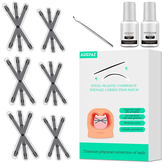 Ingrown Toenail Correctors Tripled, Quick Relief Ingrown Toenail Treatment Removal Tool Kit at Home, Curve Correct for Big Toe Ingrown Nail Outgrow Lifter Sticks To The Nail 0.59/0.66in