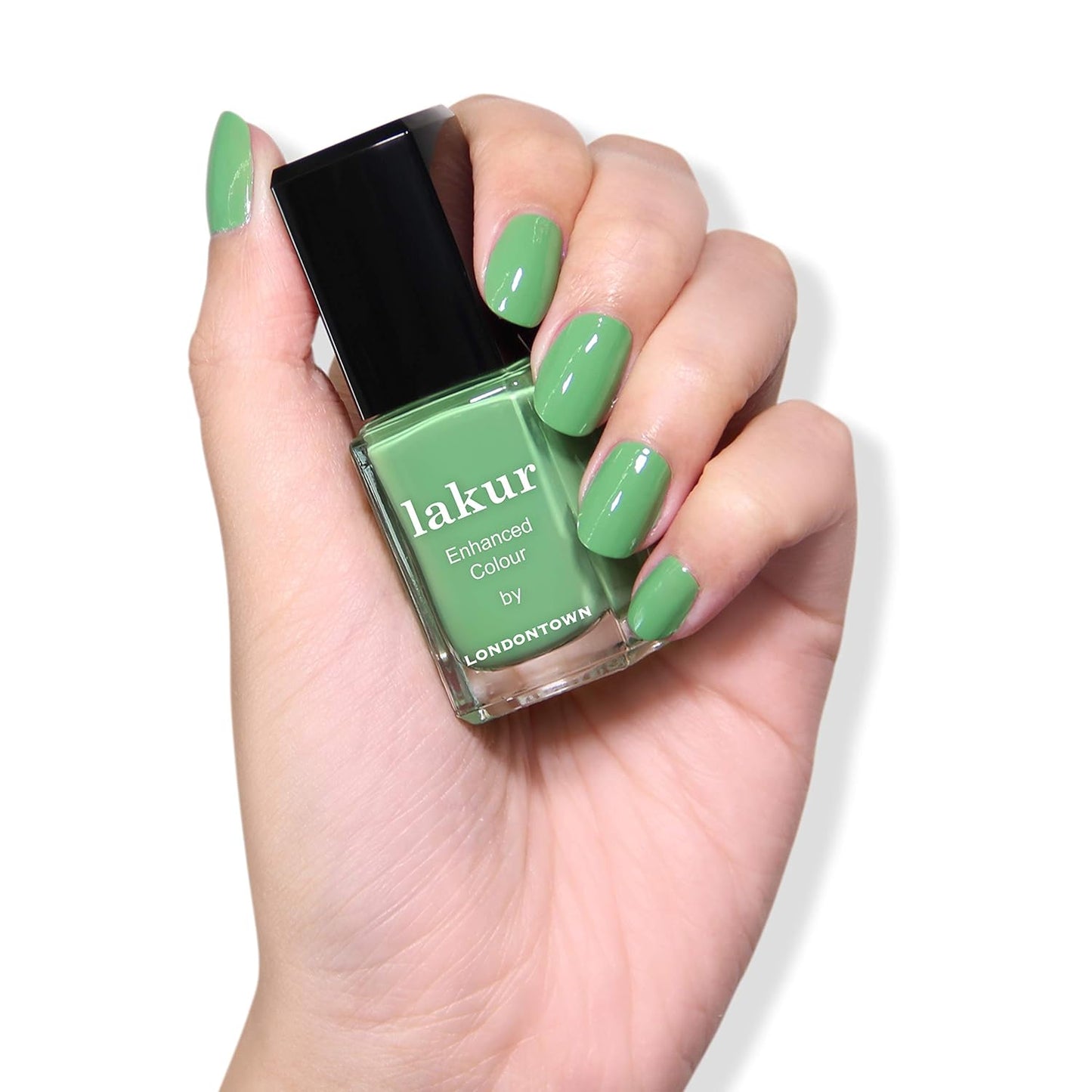 LONDONTOWN lakur Nail Polish - Chip-Resistant, Non-Toxic, Conditions & Hydrates Nails | Glossy Grass Green, Secret Garden Posh, .40 fl oz