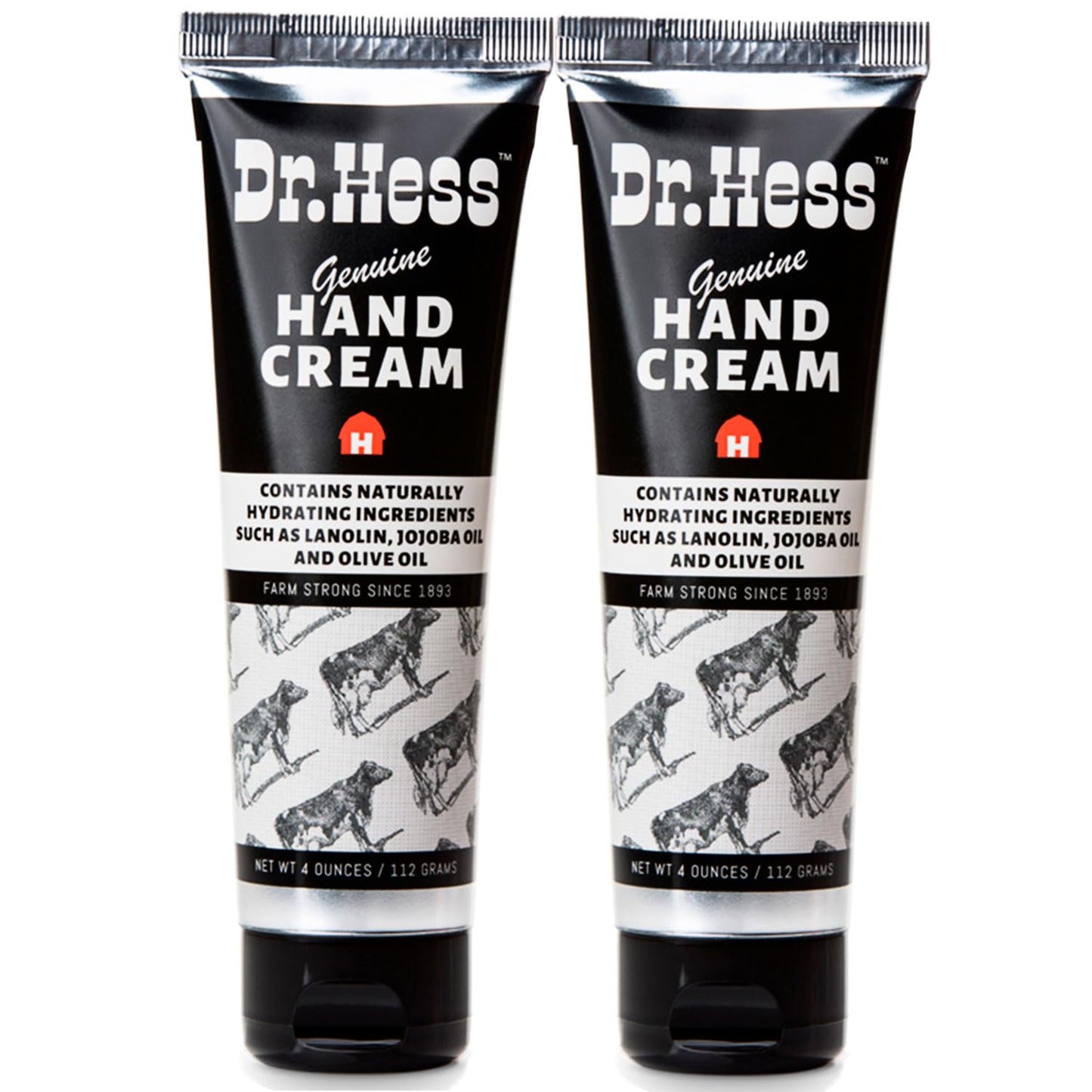 Dr. Hess Genuine Hand Cream, Nourishing lotion for Dry, Cracked Hands & Heels, Eczema Relief, with Lanolin, Beeswax, Olive Oil & Vitamin E, Cruelty-Free, Paraben & Sulfate-Free, 4 oz, 2 Pack