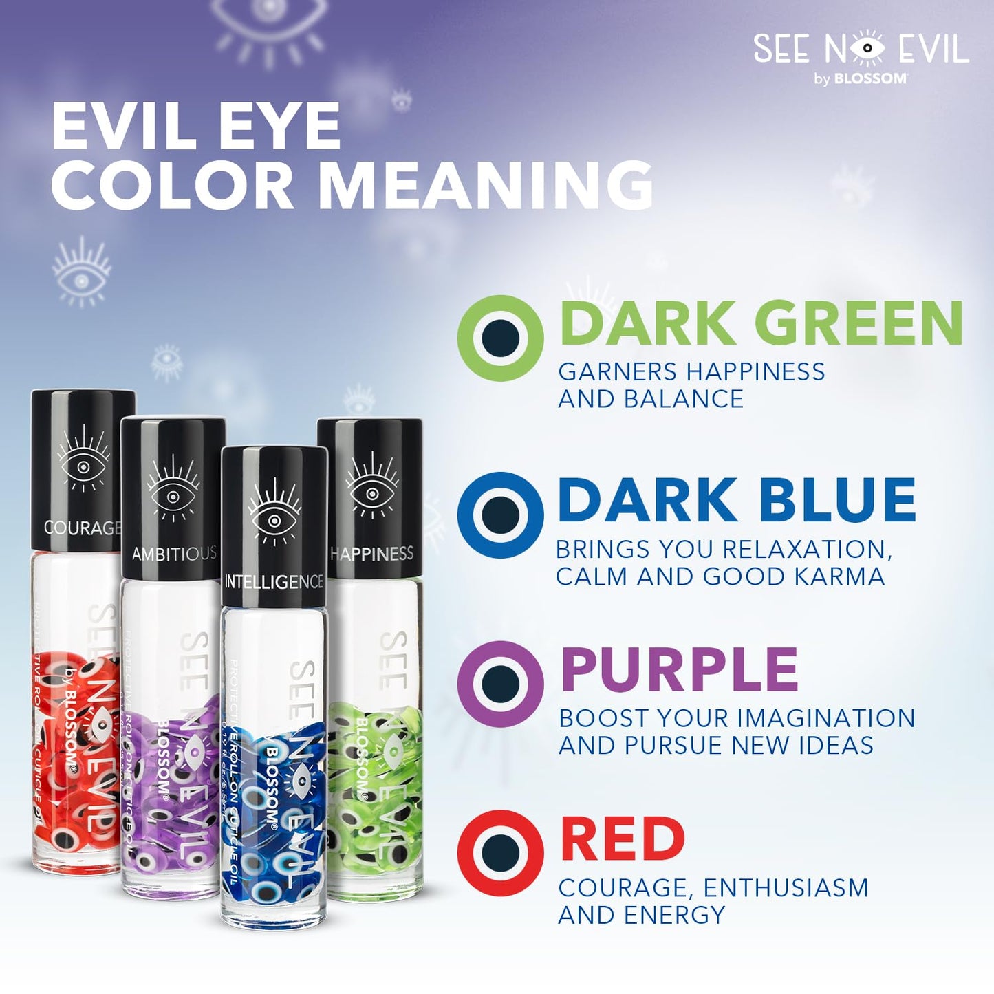 Blossom Cuticle Oil, See No Evil Scented Roll on Cuticle Oil for Nails, Rollerball Application for Nail Support, Cruelty Free, 0.19oz, Intelligence Jasmine