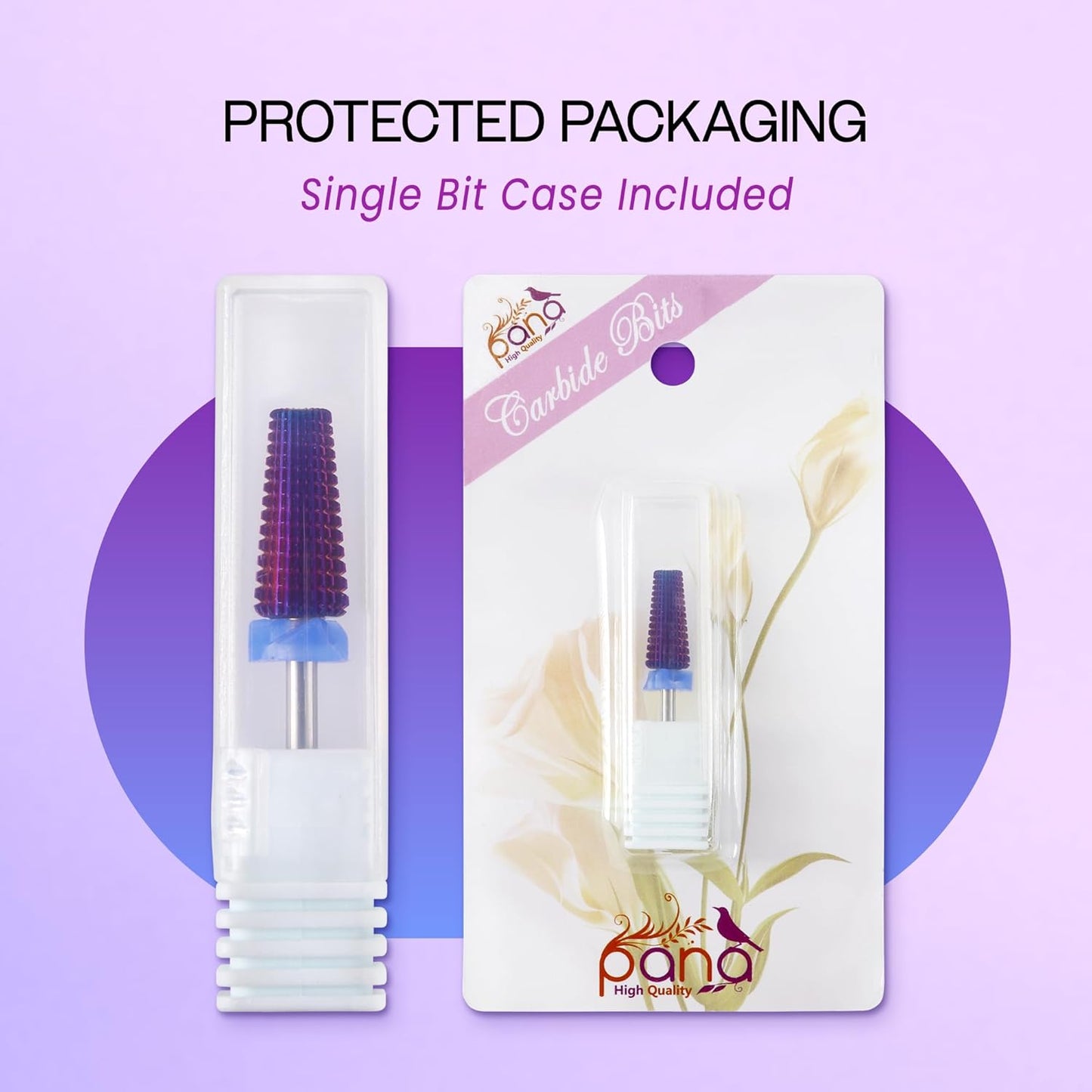 PANA 3/32" Shank 5-in-1 Nail Carbide Bit - (Triple Coarse - Medium Grit, Purple) - Two Way Rotate use for Both Left and Right Handed Fast Remove Acrylic or Hard Gel Machine