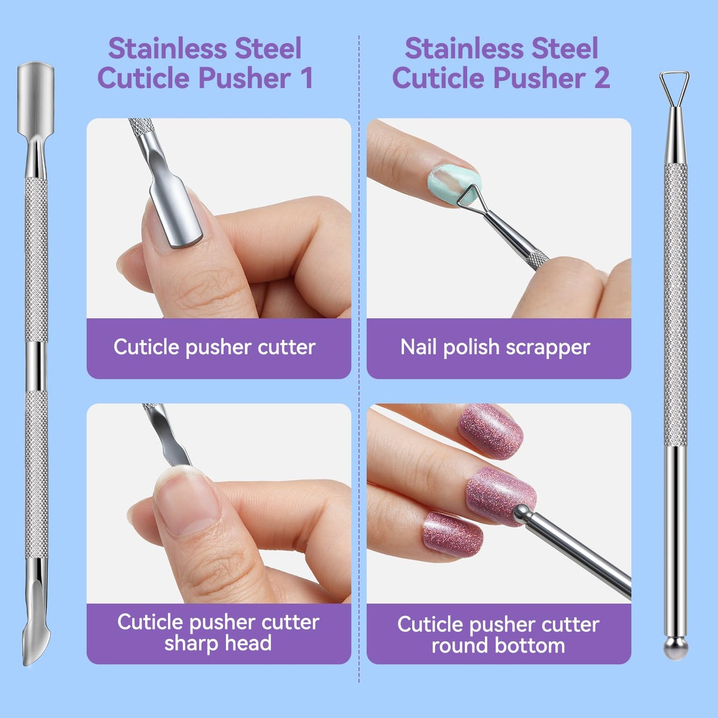 TsMADDTs Nail Polish Gel Remover Tools Kit with Lint Free Wipes, Nail Clips, 100ml Nail Polish Remover Bottle, Cuticle Pusher/Peeler, File, Buffer Block