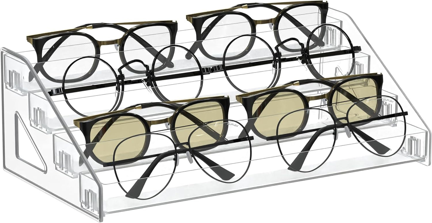 Sunglasses Organizer - Clear Eyeglasses Display - Eyeglasses Storage - Essential Oils Holder(4 Layer)