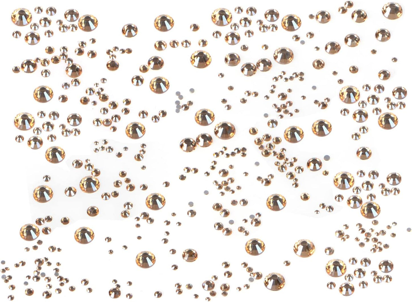 Bymitel 5000 Pieces 6 Mixed Sizes Glue Fix on Glass Rhinestones Round Crystal Gems Flatback for DIY Jewelry Making with one Picking Pen(6-Sizes 5000PCS, Lt. Peach)