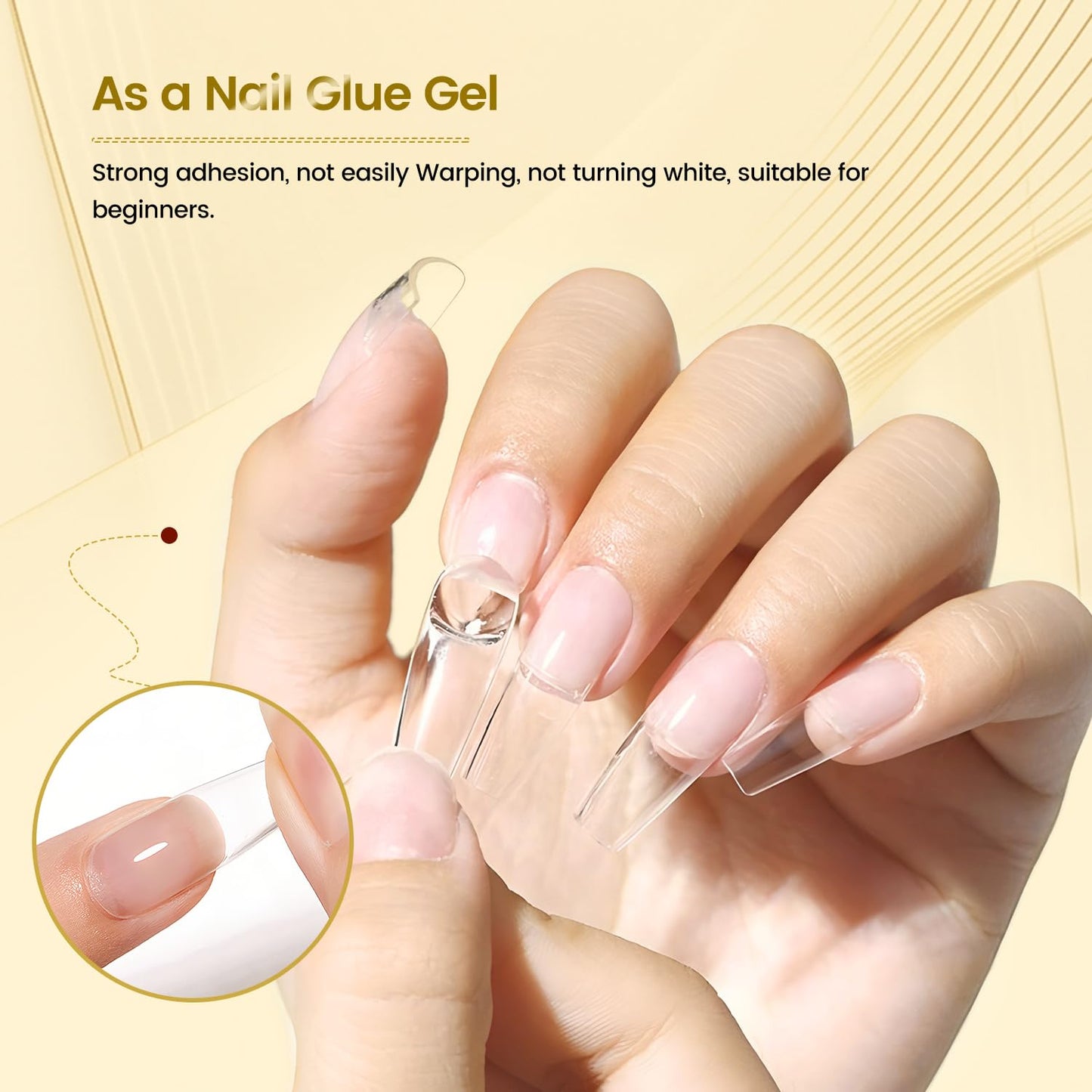 JODSONE Base Coat Gel,16.5ml 3-in-1 Builder Base Coat Gel No Wipe Foundation, Nail Tips & Overlay Structure, Long Lasting, U V/LED Curing for DIY Nail Art