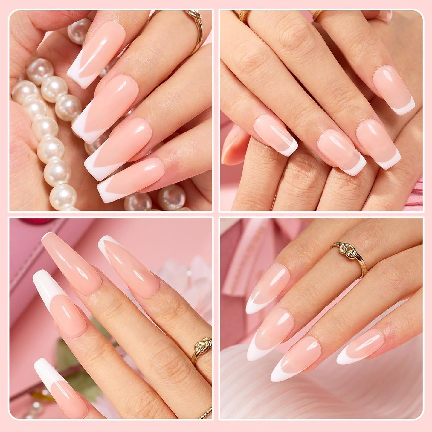 Beetles Nail Stamp, 4Pcs French Tip Tool Easy Manicure Nail Stamper Single Head Soft Silicone Long & Short French Tip Stamp Tool with 2Pcs Nail Scraper Decorations Gift for Women