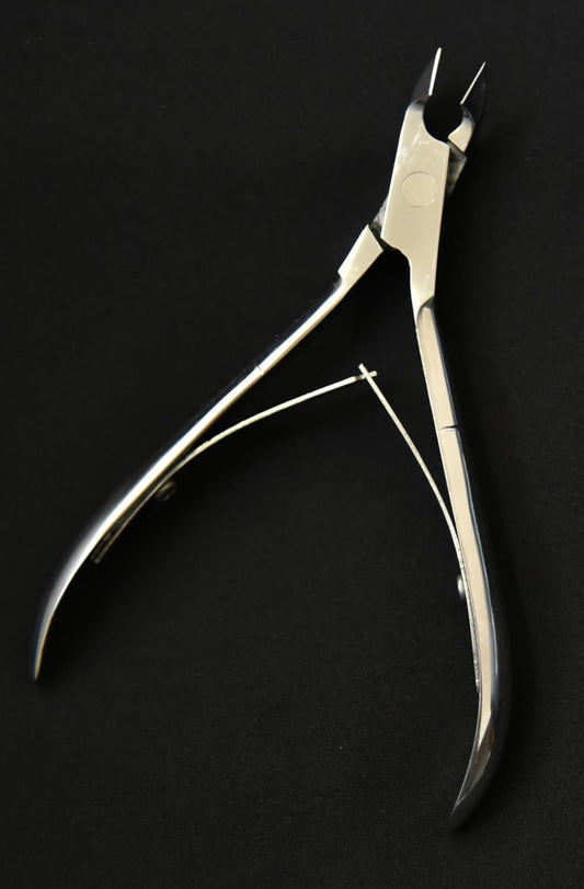 Professional Stainless Steel Cuticle Nail Nipper, Precision Manicure Pedicure Trimmer Tool, Silver, Double Spring Design