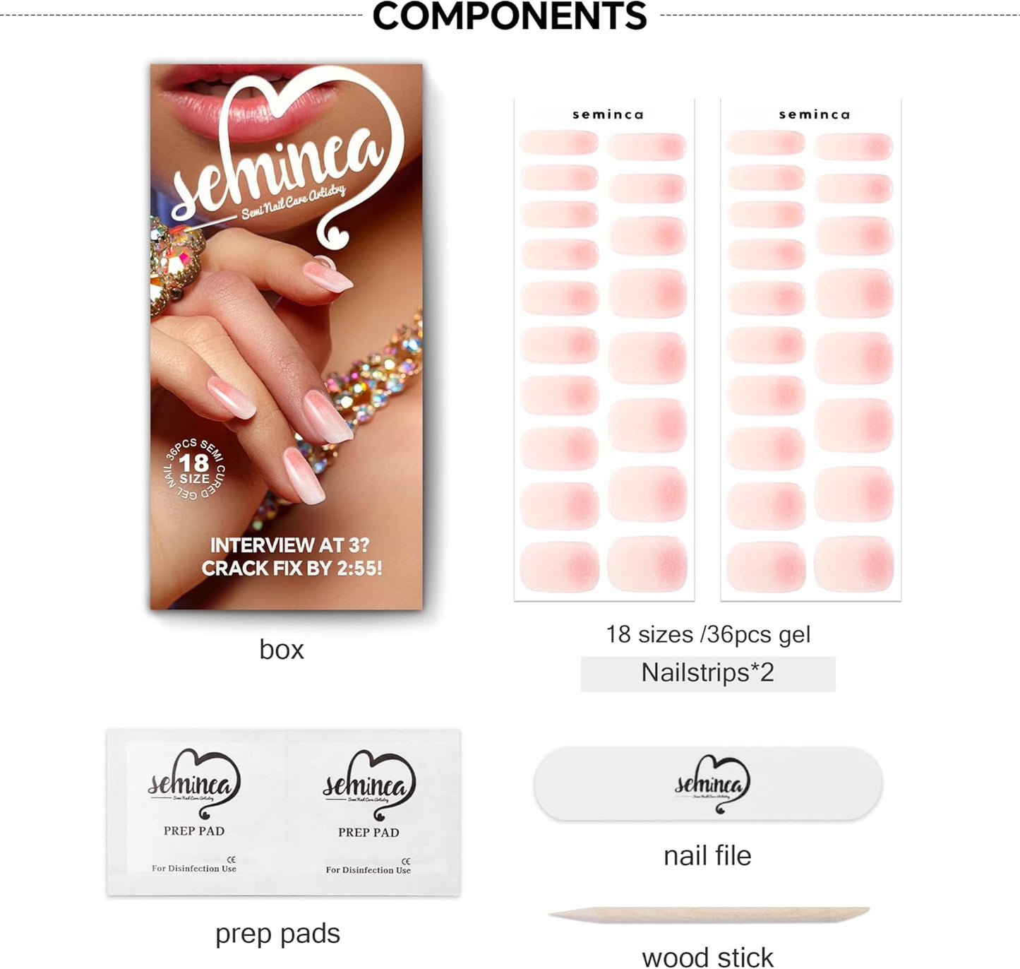 Semi Cured Gel Nail Strips-Salon Quality Semi-Cured Gel Press On Nails Stickers Quick DIY Nail Art Manicure Kits for Women at Home Works with Any UV/LED Lamps(Nebula Pupil)