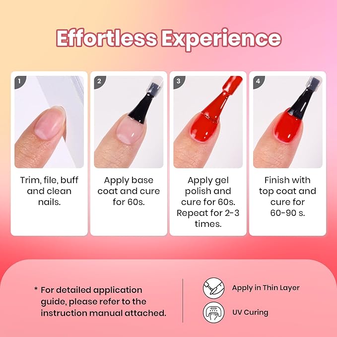 Beetles Red Gel Nail Polish Set - Crimson Horizon 6 Colors Winter Gel Polish Kit Burgundy Bloody Red Pink Colors Soak off UV LED Lamp Needed Manicure DIY Home Gifts for Women