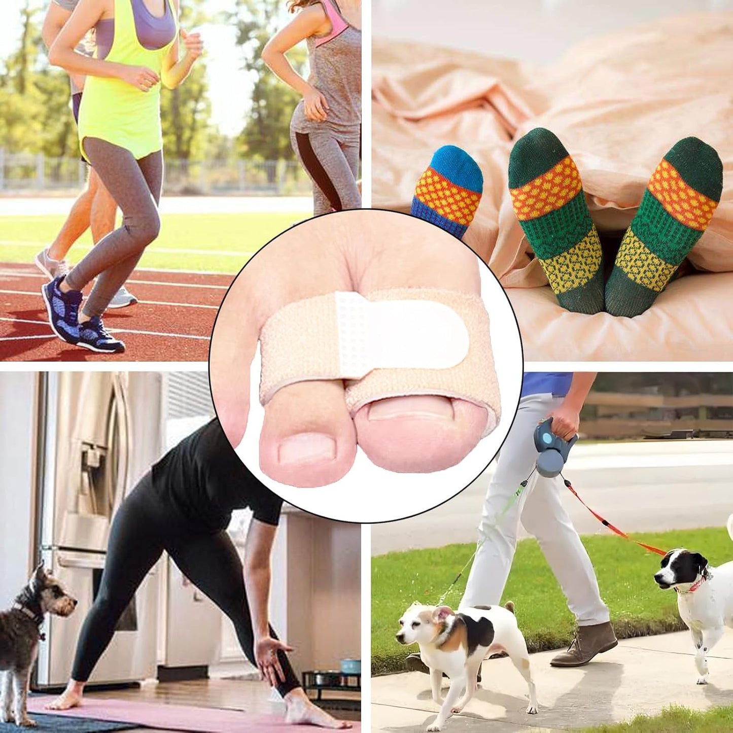 Hammer Toe Straightener Corrector (10Pack), Broken Toe Wraps with Soft Padded for Women & Men Pain Relief, Big Toe Splint Protectors for Overlapping/Crooked/Curled Toes and Align Hallux Valgus