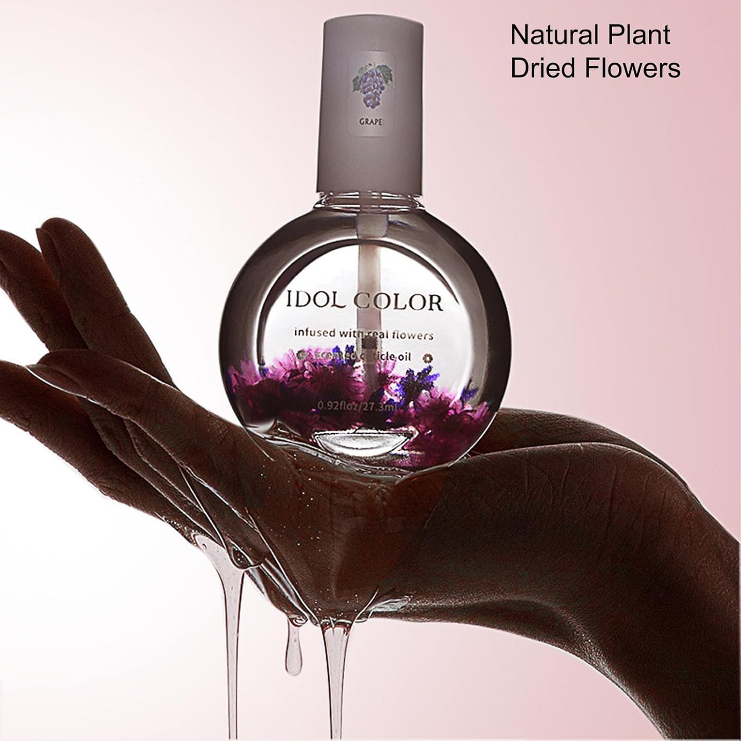 Flowery Scented Cuticle Oil, Infused with Real Flowers, Cuticle Revitalize Oil, Nail Oils For Growth And Strength, Cuticle Remover - Nail Strengthener - Cuticle Softener (0.92 fl.oz, ORANGE)