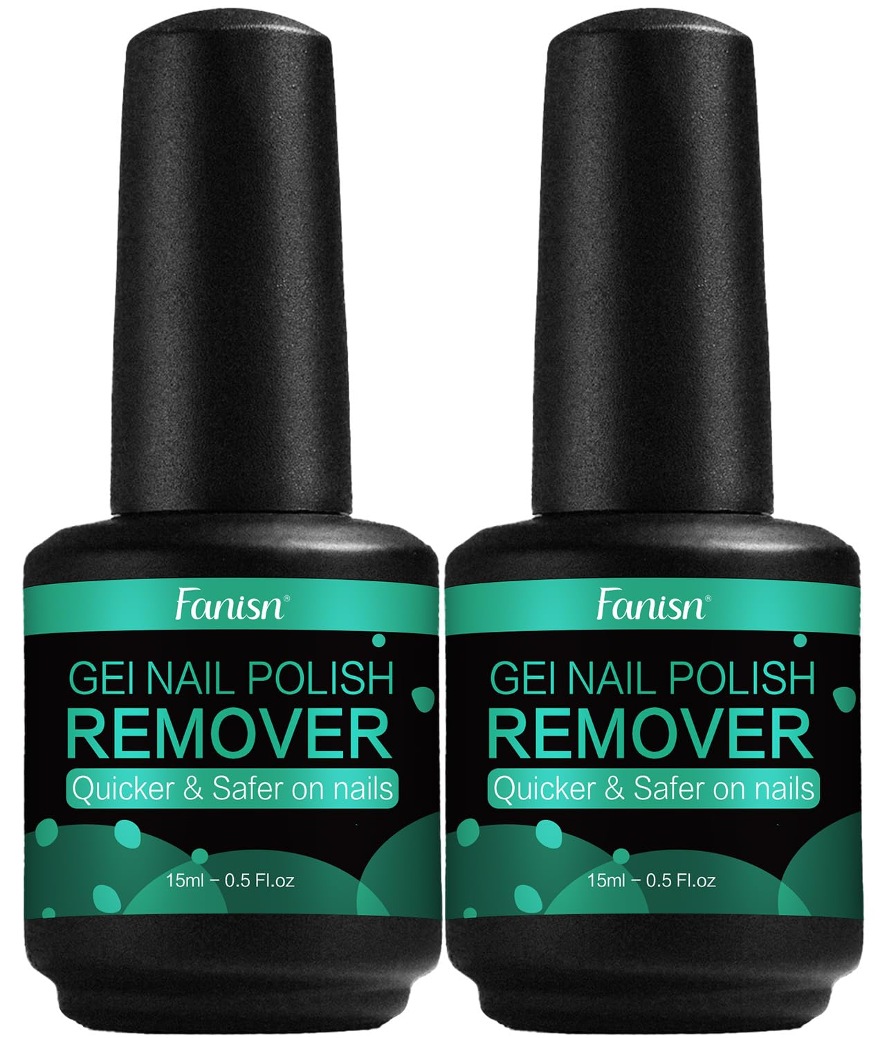 Gel Nail Polish Remover 2x15ml - No Foil No Soak, Acetone-Free, 3-5 Min Express Removal for Home DIY, Safe for Natural Nails