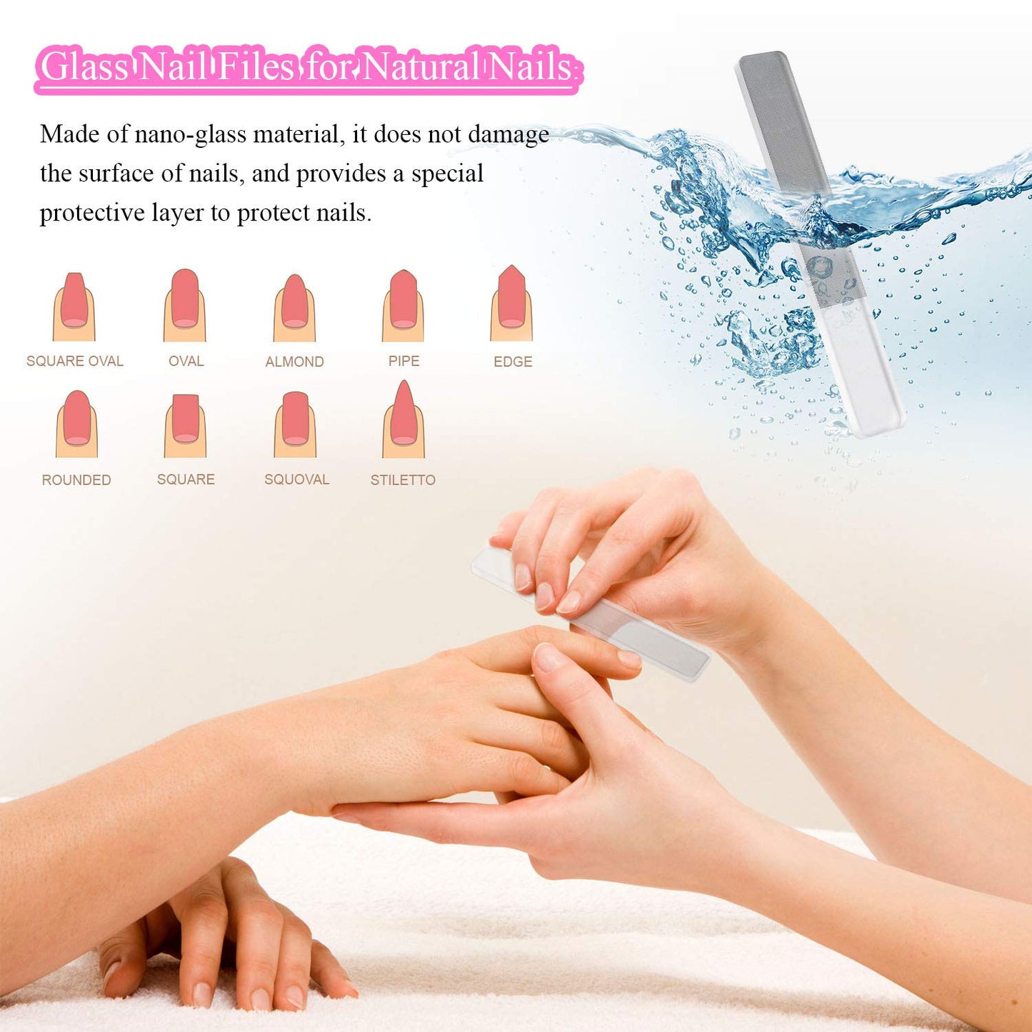 MORGLES Nail Polish Remover Clips, Gel Polish Remover Kit with 10 Pcs Nail Clips, 300 Pcs Cotton Pads, 100/180 File, Glass Shiner, Cuticle Pusher and Brush-Pink